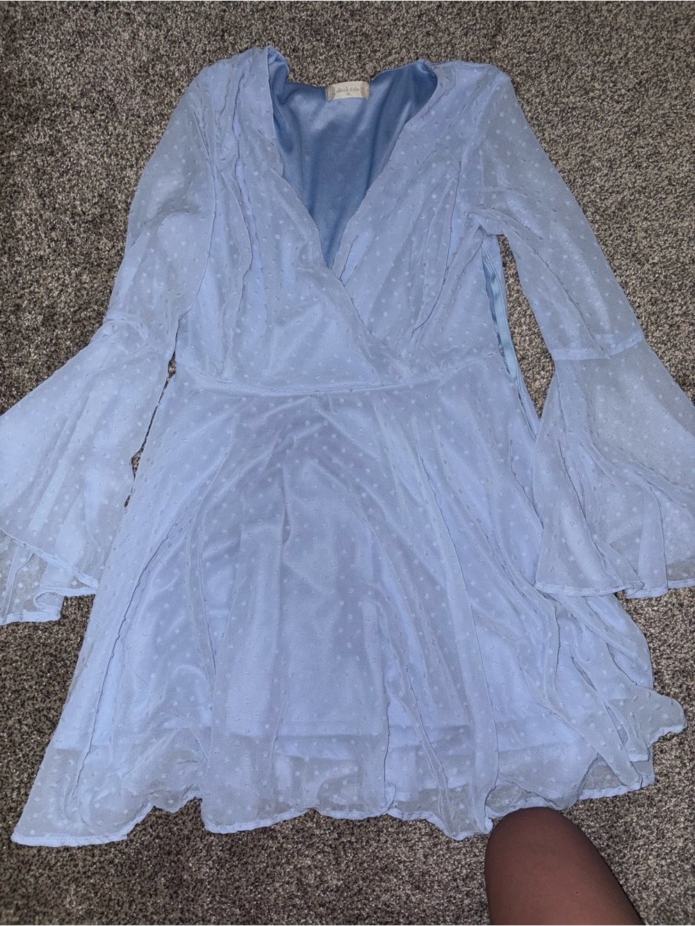 Women’s Light Blue Swiss Dot Dress